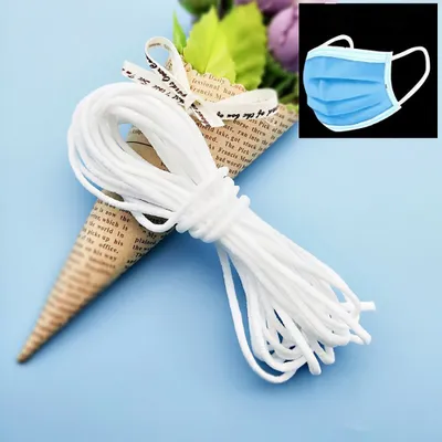 Produktbild von 100m Ohren Maske Gummiband Rundgummi Gummikordel Gummilitze 3mm für Masken