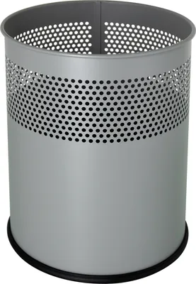 Produktbild von helit Stahl Papierkorb mit Lochdekor 15 Liter silber