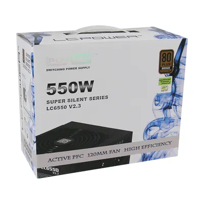 Zdjęcie produktu dla LC-Power LC6550 V2.3, 550 W, 230 V, 50 Hz, 5 A, Aktywne, 145 W
