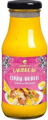 Produktbild von Djamela Curry Ananas Sauce 240 Ml Glas Vegetarisch GlutenfreiFruchtig mit Currynote