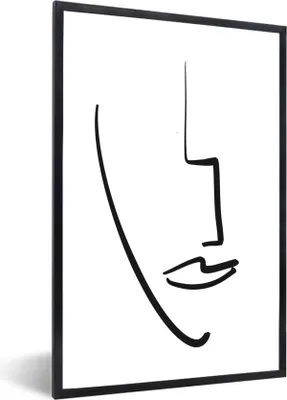 Produktbild von MuchoWow® Gerahmtes Poster Frau - Gesicht - Lippen 60x90 cm - Poster mit Schwarzem Bilderrahmen Wandposter Rahmen Foto Bilder - Kunst