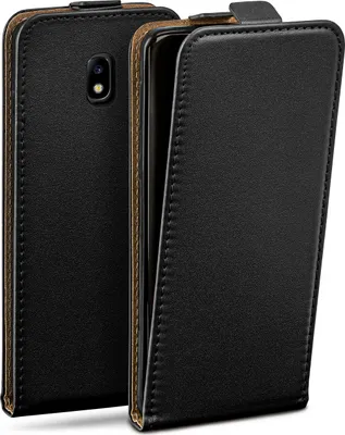 Produktbild von moex® Flip Case kompatibel mit Samsung Galaxy J7 (2017) - Hülle mit 360 Grad Schutz, Schwarz