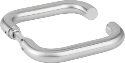 Produktbild von Glastrdrckerpaar 1801 BASIC 01 Edelstahl U-Form Vierkant 8 mm