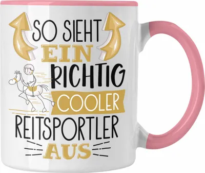 Produktbild von Trendation - Reitsportler Tasse So Sieht Ein Richtig Cooler Reitsportler Aus Geschenk Lustiger Spruch Geschenkidee (Rosa)