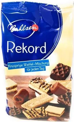 Produktbild von Bahlsen Rekord Waffelmischung Edelherb und Vollmilchschokolade 250g