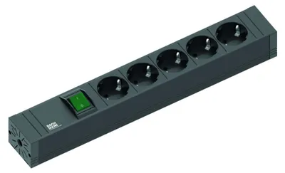 Zdjęcie produktu dla Bachmann 420.0013, 2 m, Wewnętrzna, Czarny, 5 x gniazdo sieciowe, 16 A, 353 mm