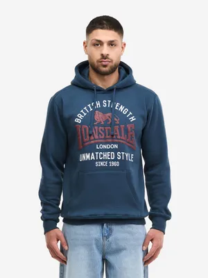 Obrázok produktu pre Pánska mikina s kapucňou, normálny strih CLEADON tmavomodrá/tmavočervená/ekru XL Lonsdale