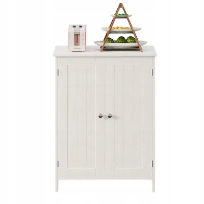 Zdjęcie produktu dla Szafka regał komoda łazienka przedpokój loft 2 drzwi biała wysoka 80 cm
