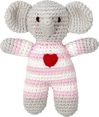 Produktbild von Häkel-Rassel Elefant BabyGlück, rosa