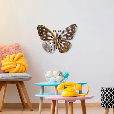Immagine prodotto di Wallity, Farfalla 2, Accessorio decorativo da parete in metallo, 100 % METALLO, Multicolore, 22 x 29 cm