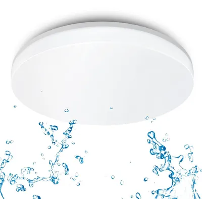 Zdjęcie produktu dla ANWIO, lampa sufitowa 24W, wodoszczelna (IP65), idealna do łazienki, balkonu, przedpokoju, kuchni i salonu, światło LED 4000K, 2400lm, neutralna biel, średnica 33 cm