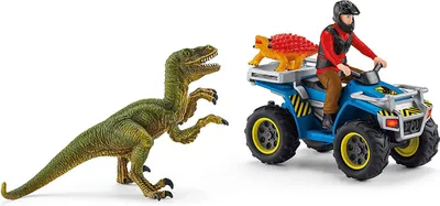 Immagine prodotto di Schleich® 41466 Schleich® Dinosaurs 41466 Flucht auf Quad vor Velociraptor Spielfiguren-Set