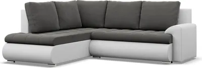 Produktbild von Links Ecksofa mit Schlaffunktion Foresta, Ottomane, Dunkelgrau + Grau