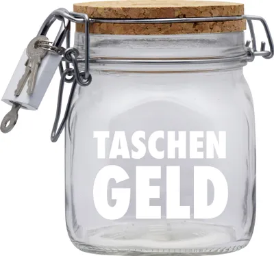 Produktbild von Spardose Geld Geschenk Ideen Taschen Geld Transparent Größe M 0.75 Liter