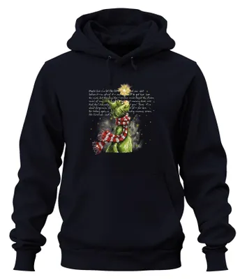 Produktbild von Maybe love is a lot like Christmas Grinch Weihnachten Hoodie Kapuzenpullover, Navy, L