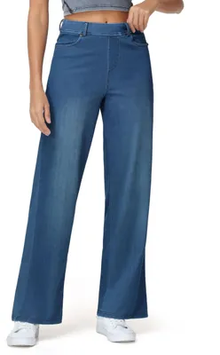 Productafbeelding van Dameswijdte Pull-On Jeans met Rechte Pijpen, Denim Blauw