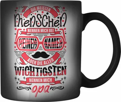 Produktbild von Trendation - Opa Farbwechsel Zauber-Tasse Geschenk von Enkel Enkelin Bester Opa Der Welt Farbwechsel Zauber-Tasse Geschenkidee Bester Opa Der Welt (Schwarz)