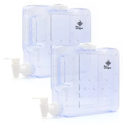 Immagine prodotto di Set di 2 dispenser per acqua da 3 litri con rubinetto, adatti per frigorifero