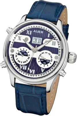 Produktbild von AUER Classic Collection BA-513-BluSBluL Herren Automatikuhr Klassisch schlicht