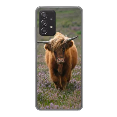Produktbild von MuchoWow® Handyhülle Schutzhülle Hülle für Samsung Galaxy A53 5G Schottische Hochlandbewohner - Heidelandschaft - Tiere Silikon Softcase Handy Hülle - Schutzabdeckung