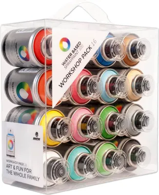 Produktbild von Sprühfarben-Set wasserbasiert | 16x100ml | matt | MTN Water Based