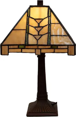 Produktbild von LumiLamp 5LL-5450 Tischlampe Tiffany 23x23x38 cm E14 max 40W Beige