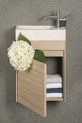 Produktbild von Differnz Handwaschbecken Hura L 40 x 22 cm Marmor weiß