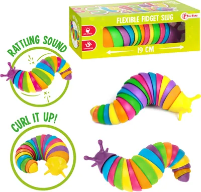 Produktbild von Regenbogenschnecke Fidget Slug Spielzeug Sluggely