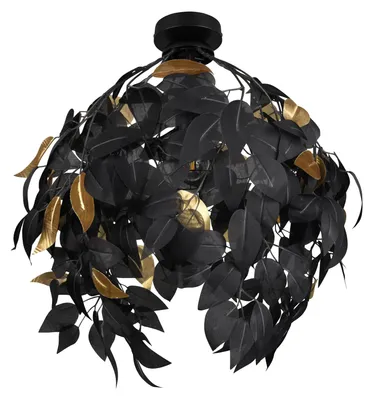 Immagine prodotto di Lampada a sospensione LEAVY nero-oro 1xE27x28W in metallo, dimensioni: 58x38x38 cm, IP20, RL