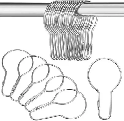 Produktbild von Silberne Duschvorhanghaken 20er Pack