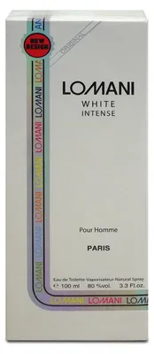 Produktbild von Lomani White Intense, Männer, 100 ml, Kardamom, Bergamotte, Zitrone, Orange, Zedernholz, Canangabaum, Vetiver, Weißer Moschus, Spray