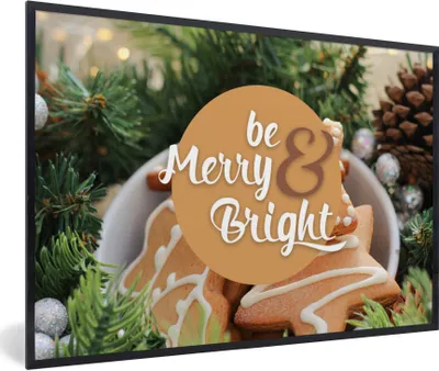 Produktbild von MuchoWow® Gerahmtes Poster Sprichwörter - Zitate - 'Fröhlich und heiter' sein 90x60 cm - Poster mit Schwarzem Bilderrahmen Wandposter Rahmen Foto Bilder - Fotorahmen - Foto-Plakat