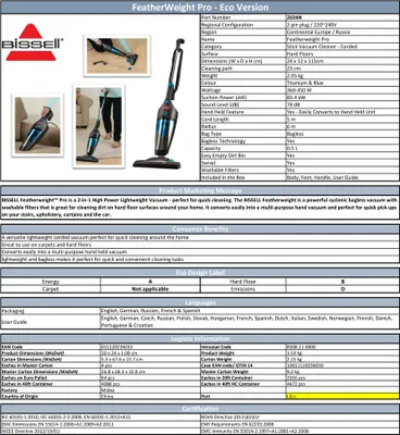 Produktbild von Bissell Featherweight Pro Eco Blue, titánové bezvreckové