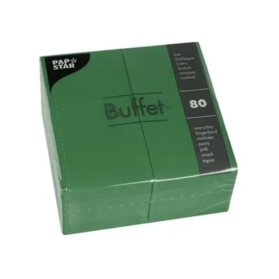 Produktbild von 560 Papstar Servietten, 2-lagig 1/8-Falz 33 cm x 33 cm dunkelgrün 11739