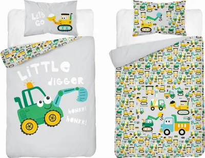 Produktbild von Bettwäsche, Kinderbettwäsche, 100% Baumwolle 100x135 3956a Bagger