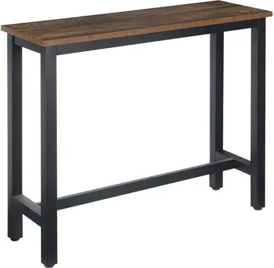 Zdjęcie produktu dla Stolik bistro z ciemnego drewna, 140 x 40 x 100 cm, do wnętrz i na zewnątrz