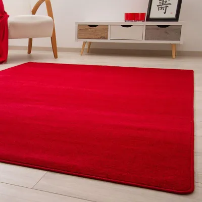 Produktbild von Steffensmeier Kurzflorteppich Cambridge Young | Teppich für das Wohnzimmer, Jugendzimmer in Rot, Größe: 100x200 cm