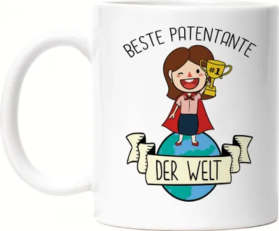 Produktbild von Beste Patentante der Welt Tasse Lustig Geschenkidee Tante Geschwister Geburtstag Nichte Neffe