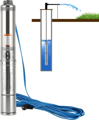 Produktbild von Izrielar 370W / 0.5hp Tiefbrunnenpumpe Brunnenpumpe 4 Zoll bis 4000 L/h Sandverträglich Tauchpumpe Edelstahl Wasserpumpe Gartenpumpe