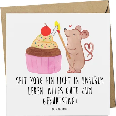 Produktbild von Mr. & Mrs. Panda Deluxe Karte 2016 Geburtstag - Weiß - Geschenk, Happy Birthday, anlasskarte, liebevoller Spruch, liebevolle Designs, doppelkarte, Freude und Liebe, Alter