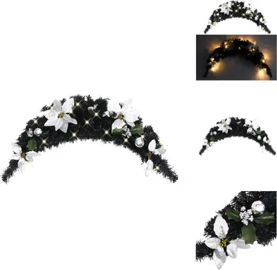 Immagine prodotto di vidaXL Arco di Natale con luci LED nero 90 cm PVC - Luci di Natale
