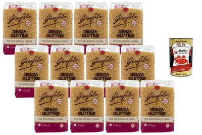 Produktbild von Italian Gourmet Glutenfreie Anellini Pasta – Mais, Vollkornreis & Quinoa – 12x400g Vorratspack – ideale für Suppe & Pasta – italienische Nudeln ohne Gluten + Italian Gourmet Polpa