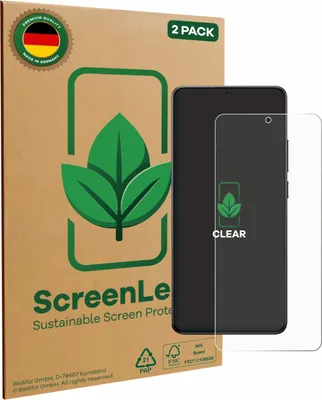 Produktbild von 2x ScreenLeaf Schutzfolie für Xiaomi Poco X7 Pro nachhaltiger Displayschutz Display Schutz Folie Klar Transparent