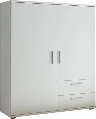 Produktbild von Kleiderschrank >ADELINE< Garderobenschrank, Mehrzweckschrank, weiß - 120x140x38cm (BxHxT)