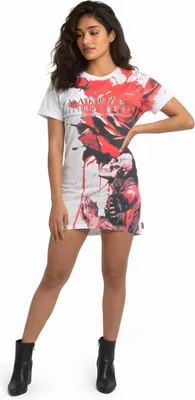 Produktbild von Yakuza Damen Pray Urban T-Shirt Kleid, Weiß, XS