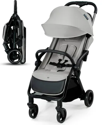Produktbild von Kinderkraft APINO Buggy - Kinderwagen - Belastbar bis 24 kg - 7,5 kg leicht - AUTO FOLDING - Verstellbare Rückenlehne - Große Räder - Grau