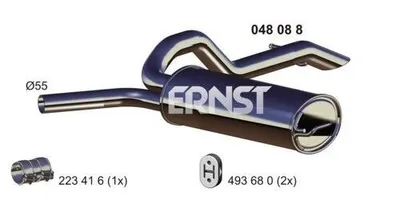 Produktbild von ERNST 048088 Endschalldämpfer für OPEL Vivaro A Kastenwagen (X83) Auspuff