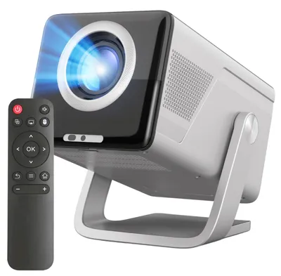 Imagen del producto de Beamer portátil - 1000 lúmenes ANSI, Full HD 1080p - Proyector LED - Sistema inteligente Android 14 - Wi-Fi, Bluetooth - Ideal para cine en casa y uso en exteriores