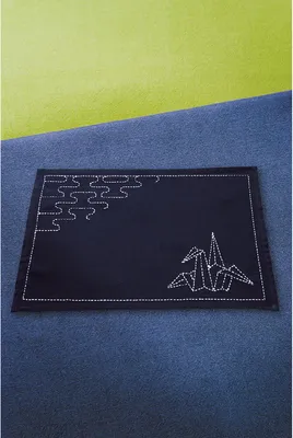 Produktbild von Olympus Sashiko Stickpackung "Tischset", Stoff bedruckt, 30x40cm, Original aus Japan