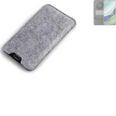 Produktbild von K-S-Trade Filz Handyhülle kompatibel mit Huawei Mate 60  Schutzhülle Filztasche Filz Tasche Case Sleeve Handy Hülle Filzhülle grau